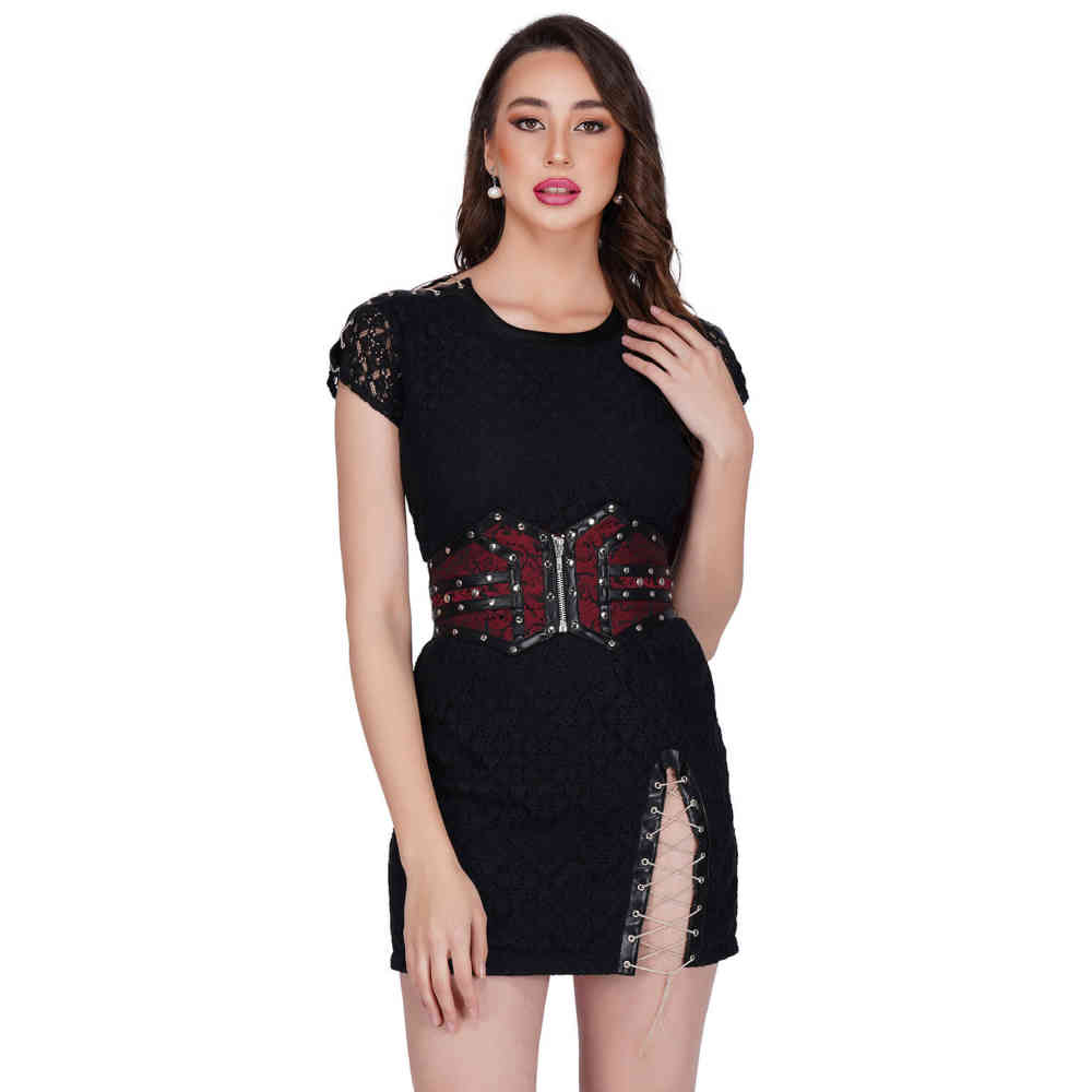 Attitude Corsets - Laurelin Korset Taille riem - Bordeaux rood Product image